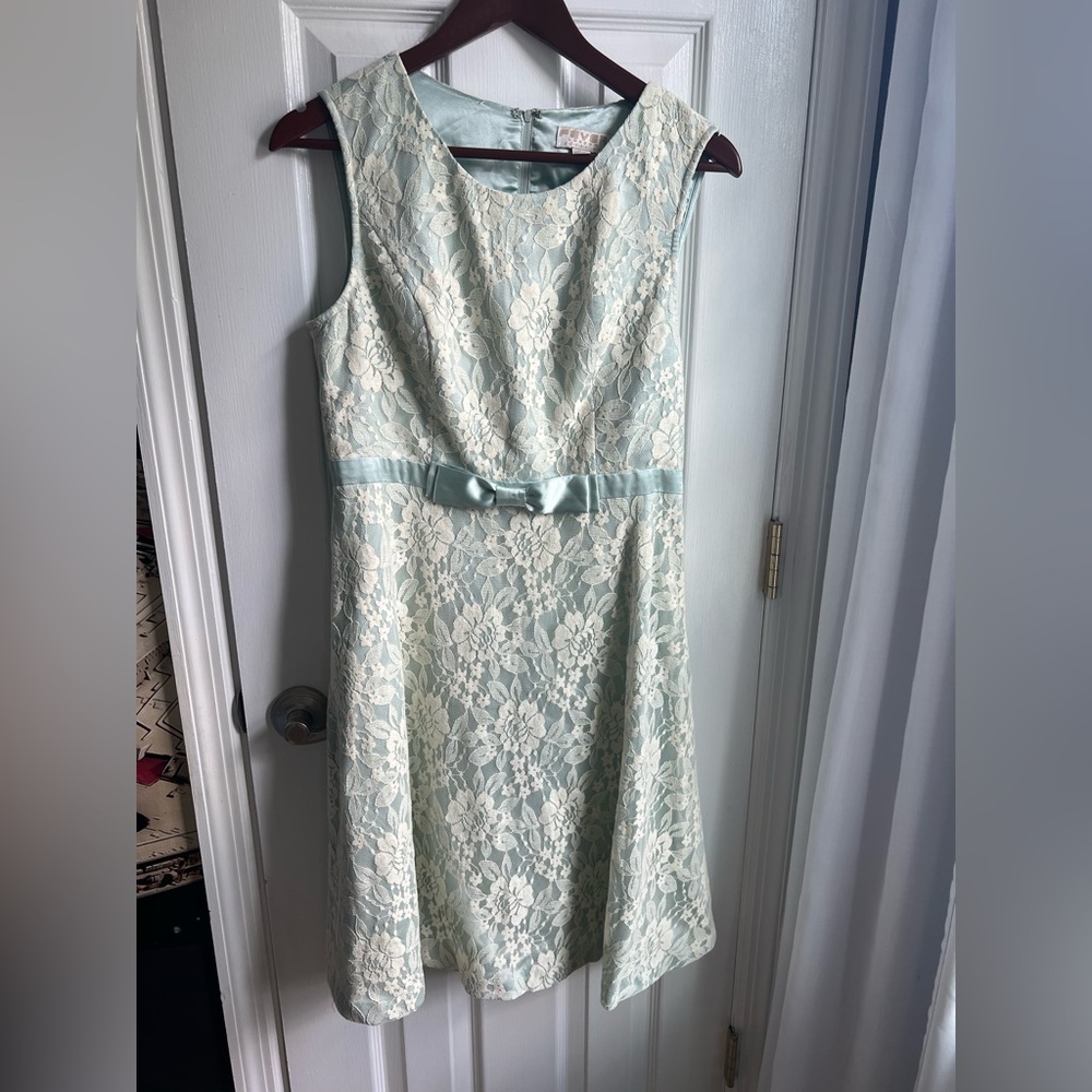 ModCloth Fever London Size 14 EU 10 US Lace French Blue Bridesmaids Dress